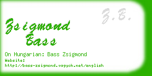 zsigmond bass business card